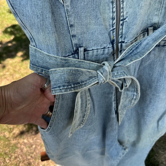 Ruffled Gilli Light Blue Denim Jumpsuit - Picture 2 of 10